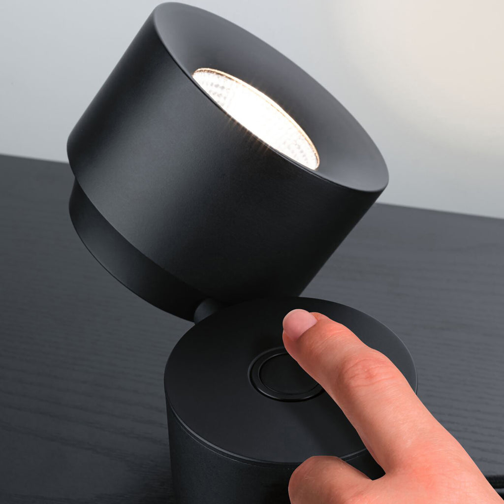 LED-bordlampe Puric Pane I svart svingbar dimbar vinkeljustering