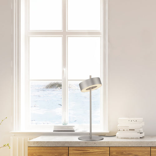 Bakside av LED bordlampe Q-Rotate aluminium dimbar CCT 40 cm