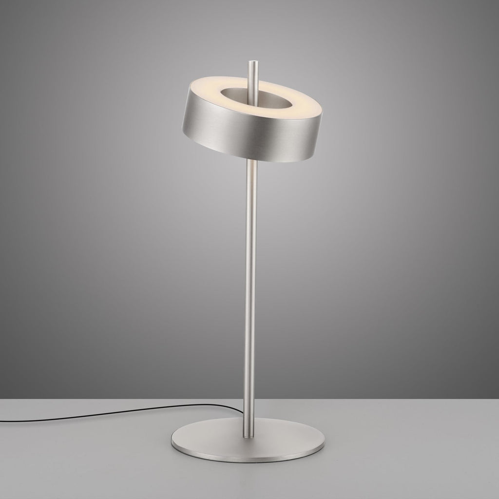 Nærbilde av aluminiumskonstruksjon på LED bordlampe Q-Rotate aluminium dimbar CCT 40 cm