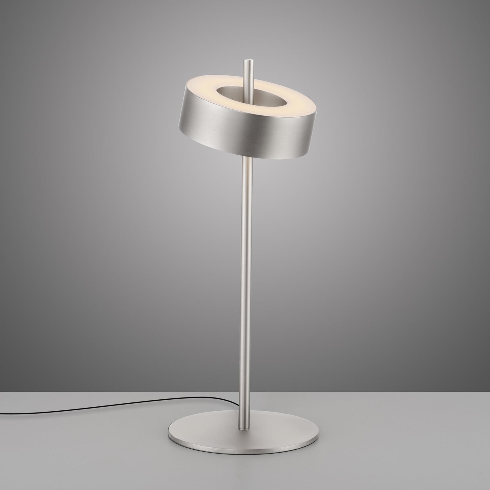 Nærbilde av aluminiumskonstruksjon på LED bordlampe Q-Rotate aluminium dimbar CCT 40 cm