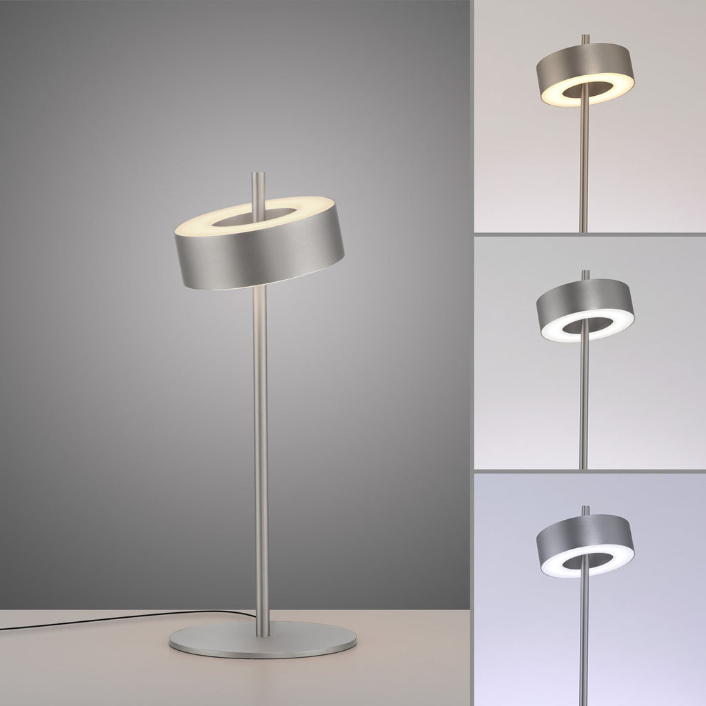 LED bordlampe Q-Rotate aluminium dimbar CCT 40 cm med ZigBee smartstyring
