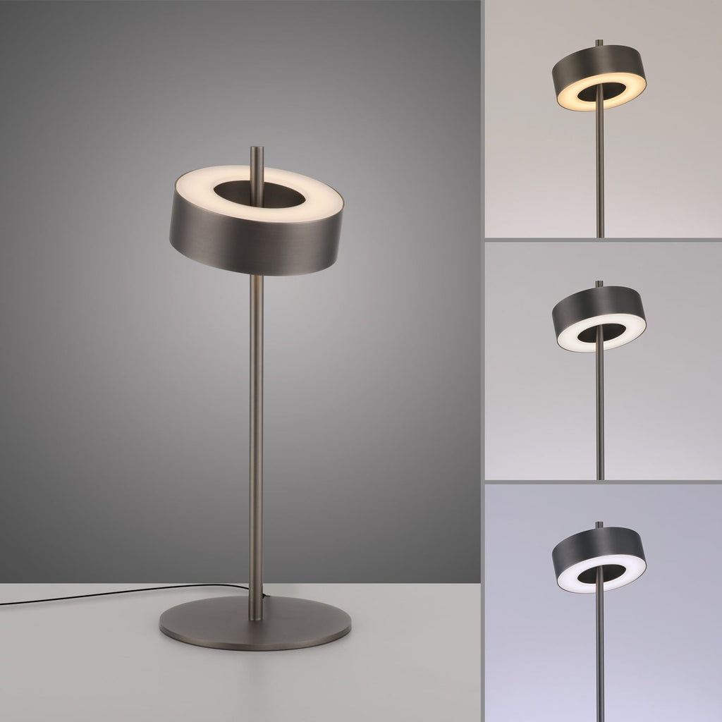 Bunn av LED bordlampe Q-Rotate dimbar mørkebrun 40 cm Zigbee