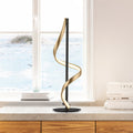 LED bordlampe Q-Swing dimbar antrasitt/messing forfra