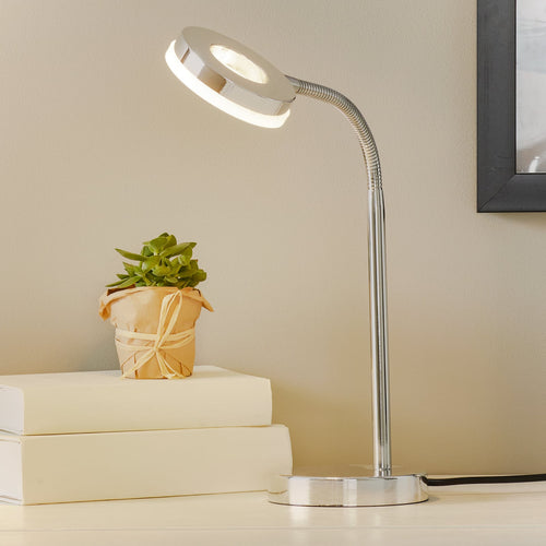 LED bordlampe Rennes krom høydejusterbar 40 cm 4W fra forsiden