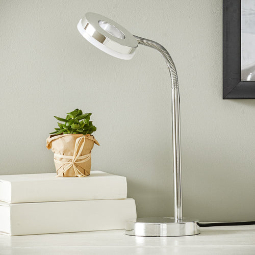 LED bordlampe Rennes krom høydejusterbar bakside