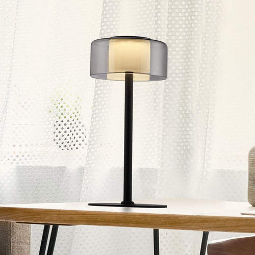LED bordlampe Rika røykglass dimbar 33 cm høy forfra