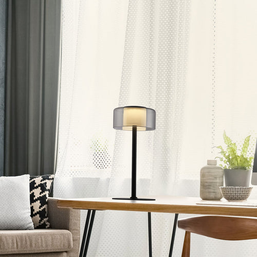 LED bordlampe Rika røykglass dimbar bakside