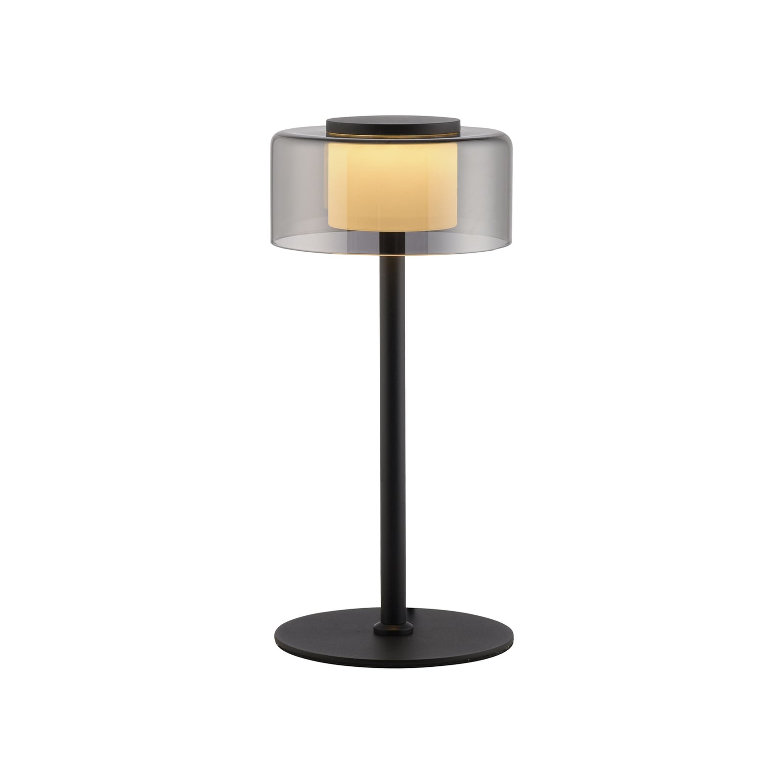 LED bordlampe Rika røykglass dimbar montert på bord