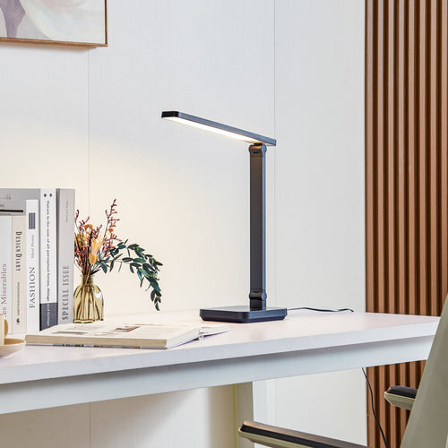 LED bordlampe Rylas dimbar svart CCT USB 6,5W forfra