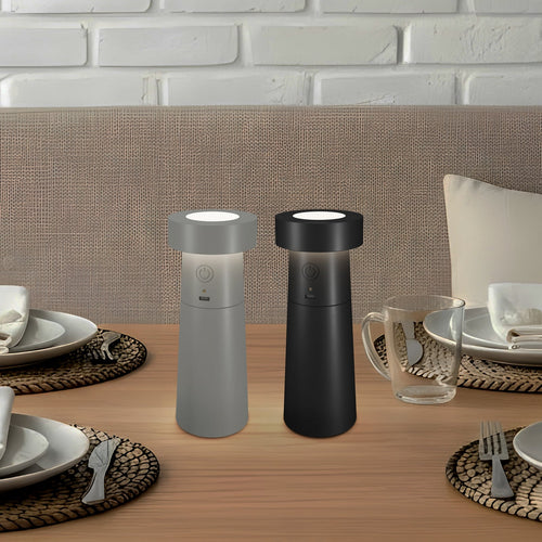 LED bordlampe Salt & Pepper 2er-sett oppladbar IP44 bakside