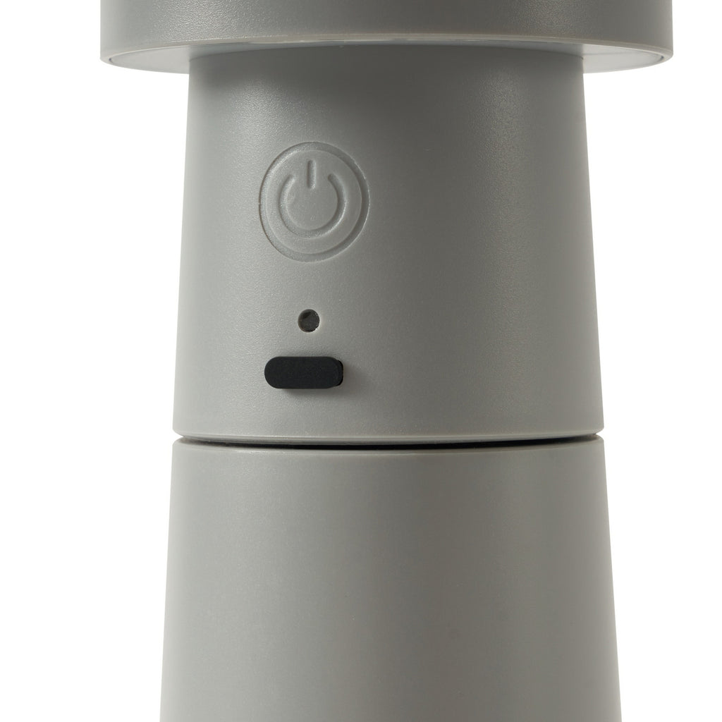 LED bordlampe Salt saltkvern lysegrå oppladbar IP44 USB-kabel