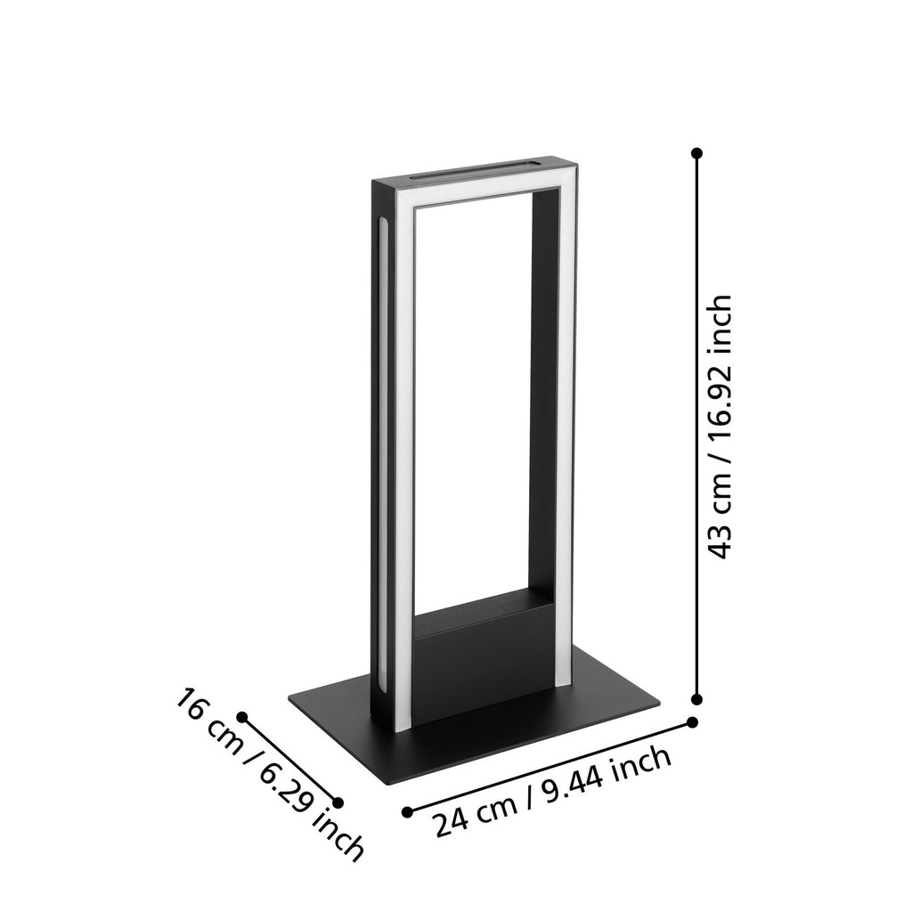 LED bordlampe Savilanas-Z dimbar CCT svart 16W detalj av lampearm