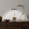 LED bordlampe Seta oppladbar betong dimbar grå Ø15 cm forfra