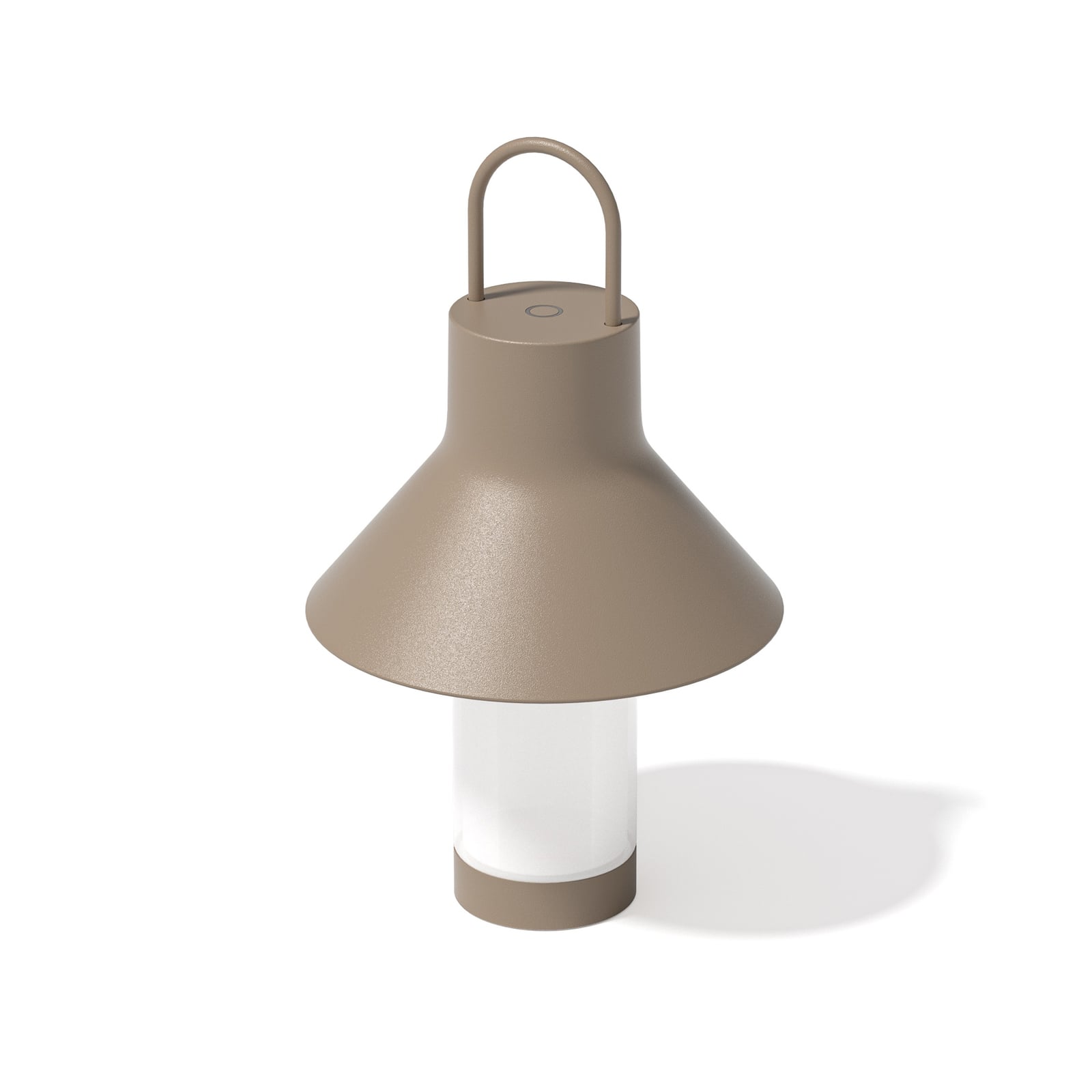 LED bordlampe Shadow Small oppladbar beige IP65 montert på bord