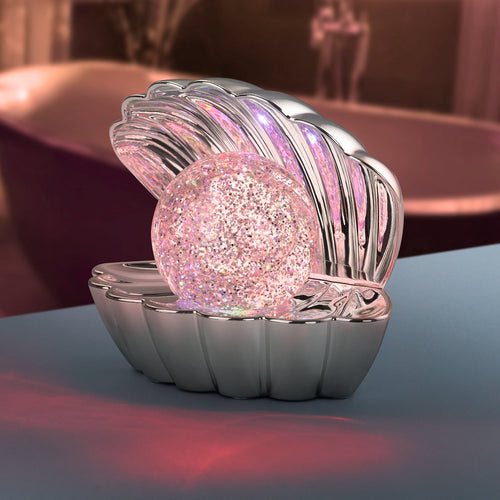 LED bordlampe Shelly RGB fargeskiftende krom plast forfra