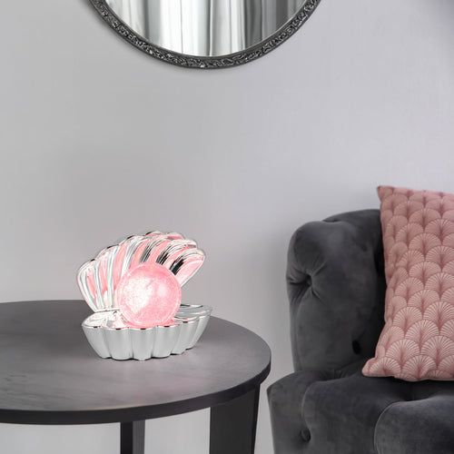 LED bordlampe Shelly RGB fargeskiftende krom plast bakside