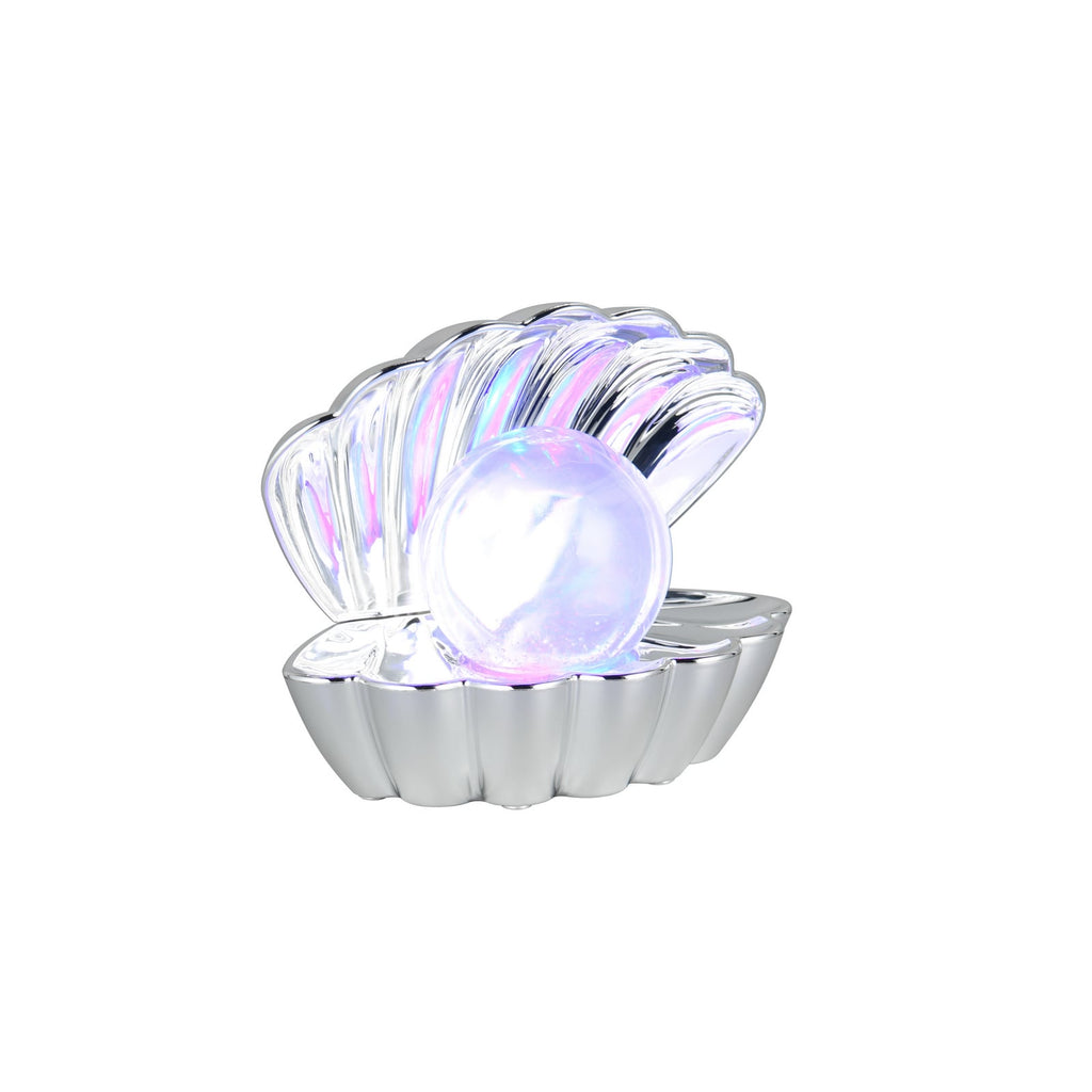 LED bordlampe Shelly RGB fargeskiftende krom plast montert på bord