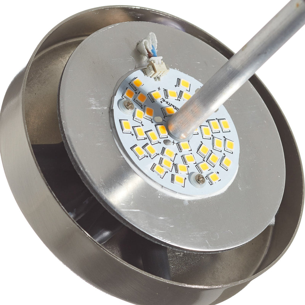 LED bordlampe Simi dimbar berøringsdimmer nikkel sideprofil