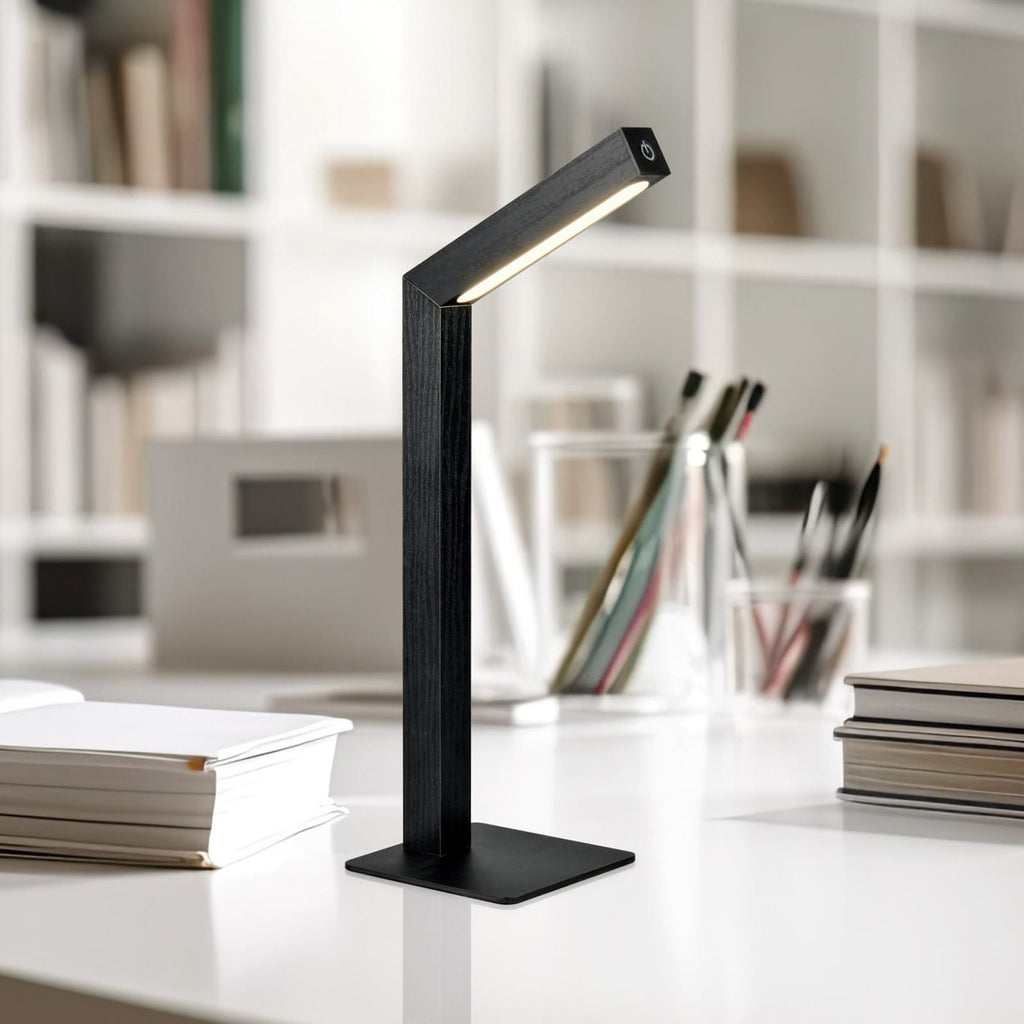 LED bordlampe Skip dimbar MDF svart 37,5 cm forfra