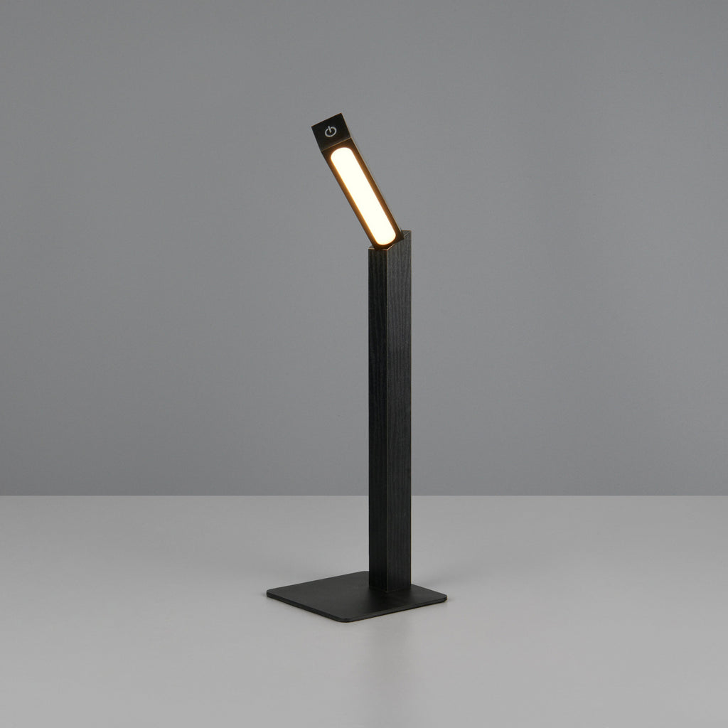 LED bordlampe Skip dimbar MDF svart 37,5 cm nærbilde av lampehode