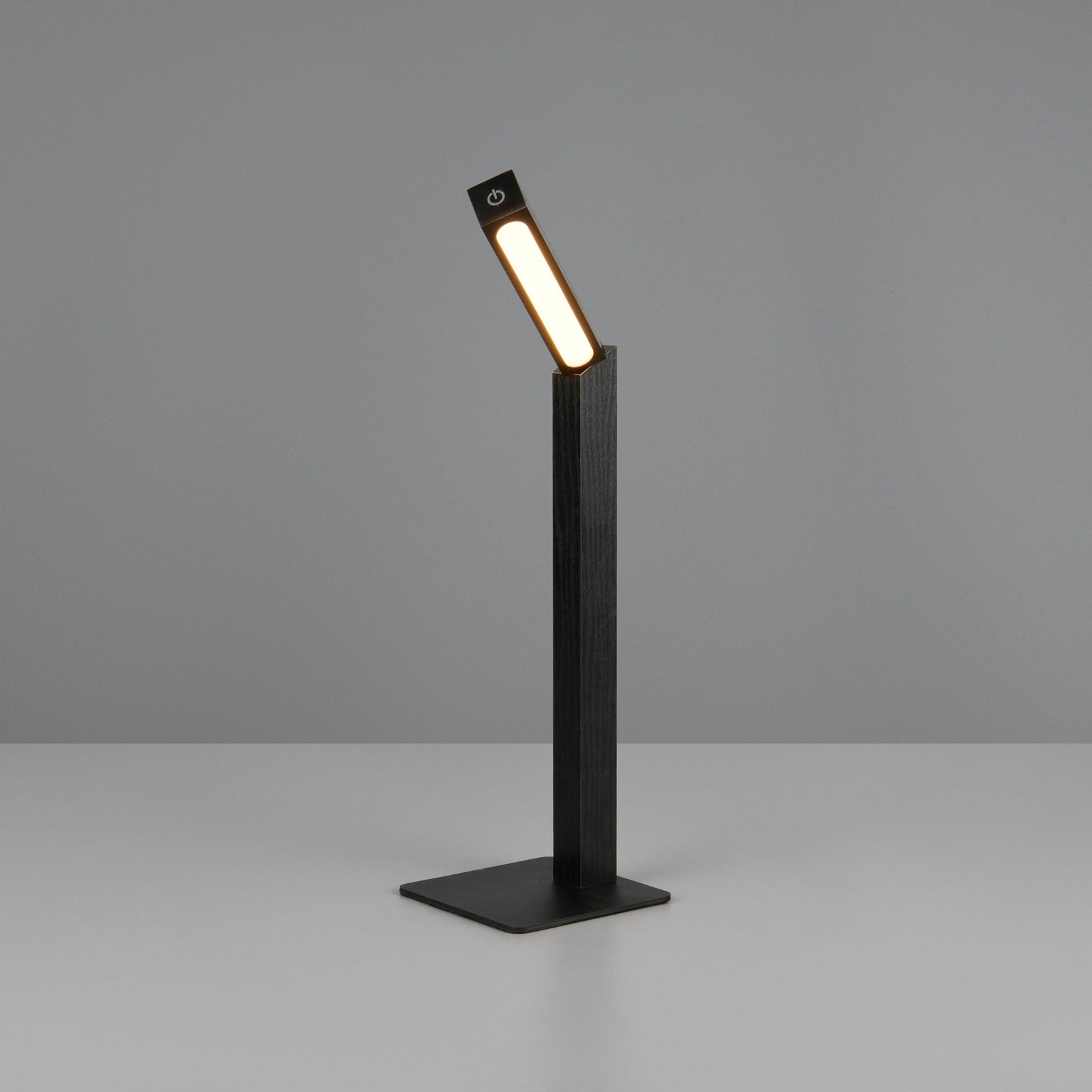 LED bordlampe Skip dimbar MDF svart 37,5 cm nærbilde av lampehode