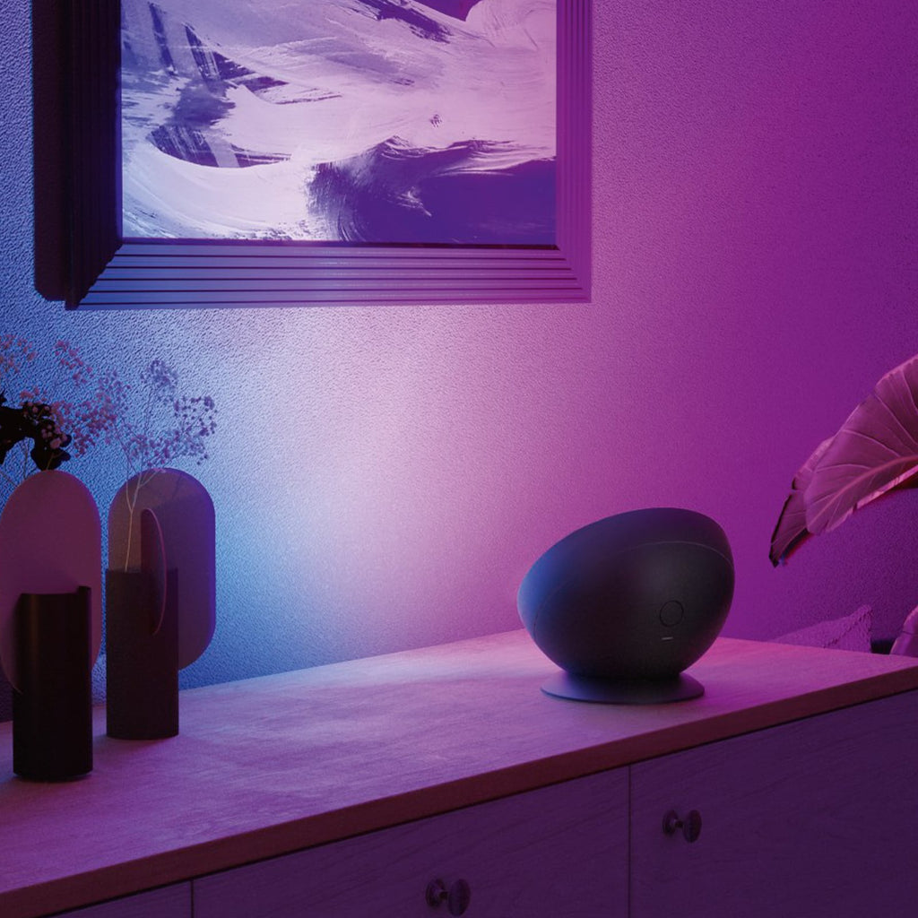 LED bordlampe smart WiFi RGBW dimbar svart Ø17,5 cm bakside