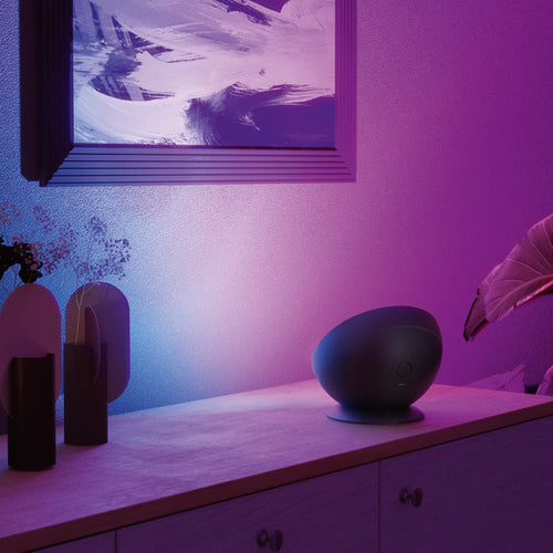 LED bordlampe smart WiFi RGBW dimbar svart Ø17,5 cm bakside