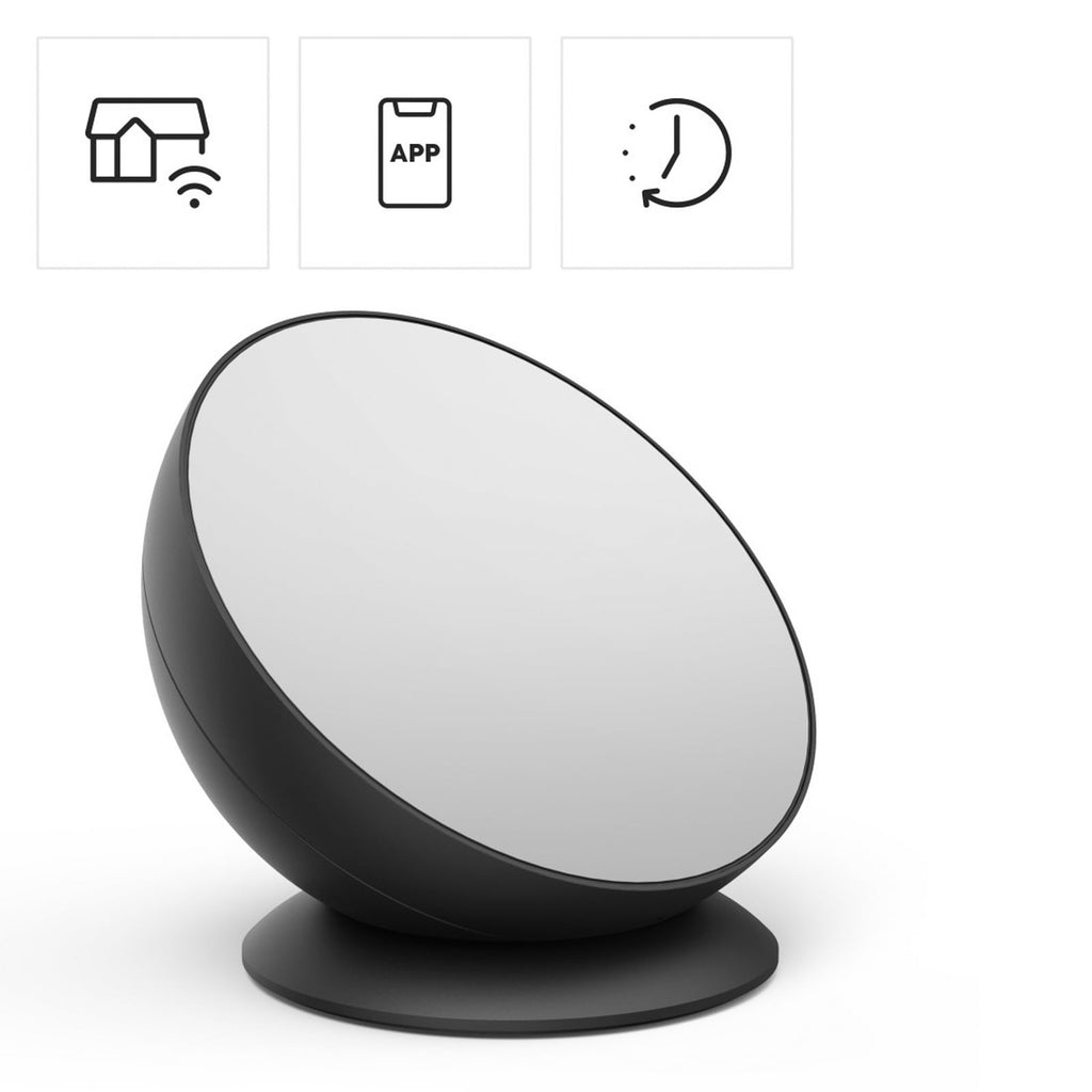 LED bordlampe smart WiFi RGBW dimbar svart Ø17,5 cm nærbilde av lys