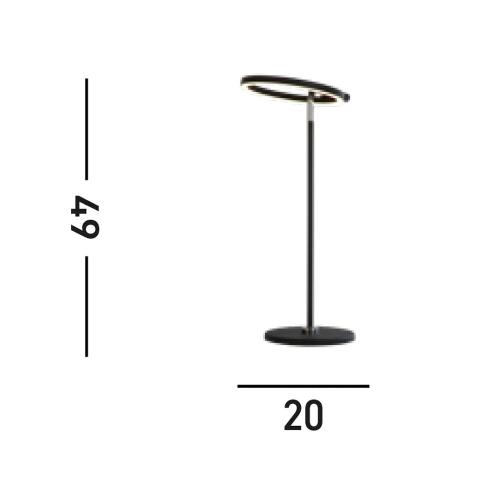 LED bordlampe Space dimbar svart metall 12W detalj nærbilde