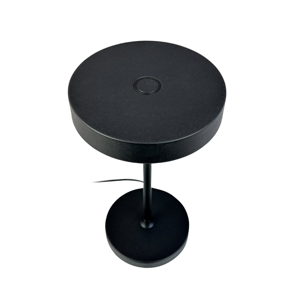 LED bordlampe Starlight dimbar svart Ø14 cm detalj av touchdimmer