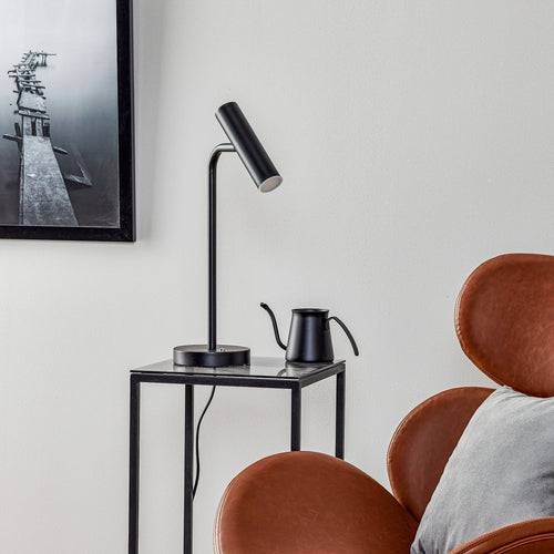LED bordlampe Stina dimbar svart metall bakside