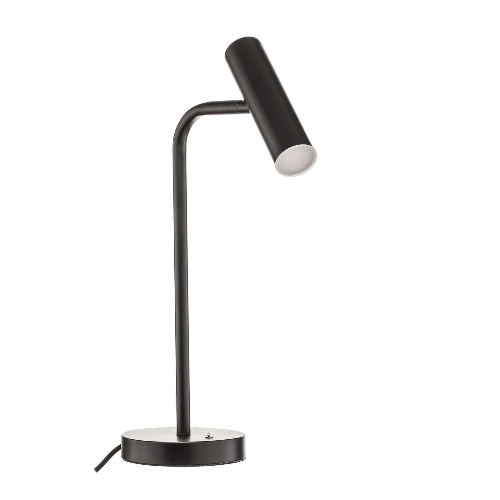 LED bordlampe Stina dimbar svart metall nærbilde av bryter