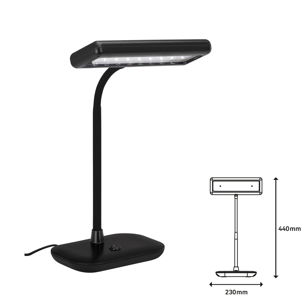 LED bordlampe svart plast 7,5W 6500K 800 lm - Briloner detalj