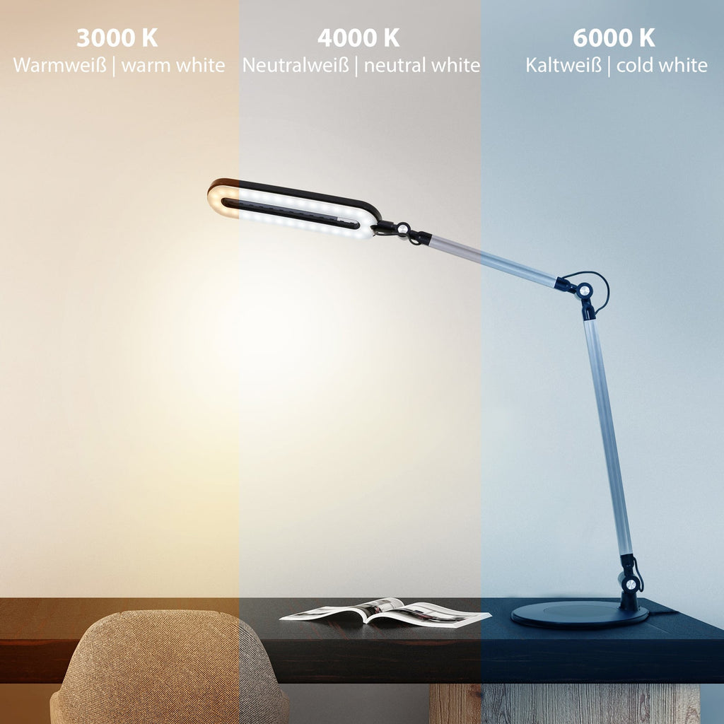 LED bordlampe Swan CCT dimbar svart plast bakside