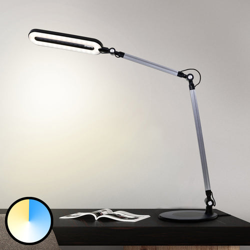 LED bordlampe Swan CCT dimbar svart plast forfra