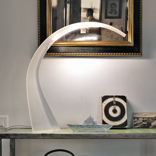 LED bordlampe Taj Mini transparent akryl forfra