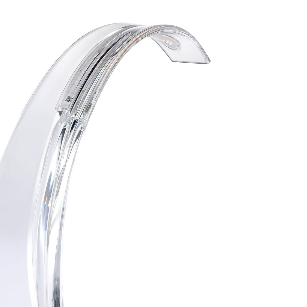 LED bordlampe Taj Mini transparent akryl montert på skrivebord