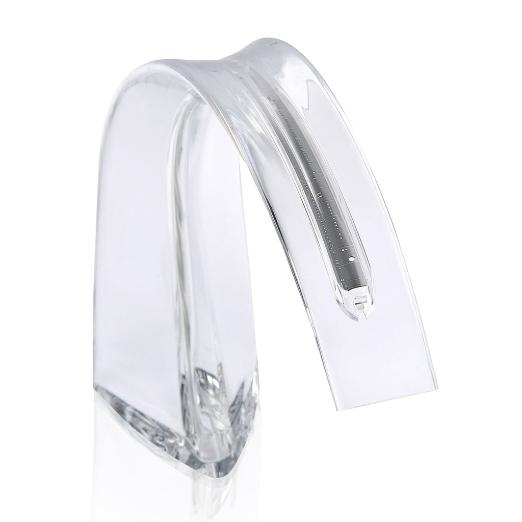 LED bordlampe Taj Mini transparent akryl nærbilde av bryter