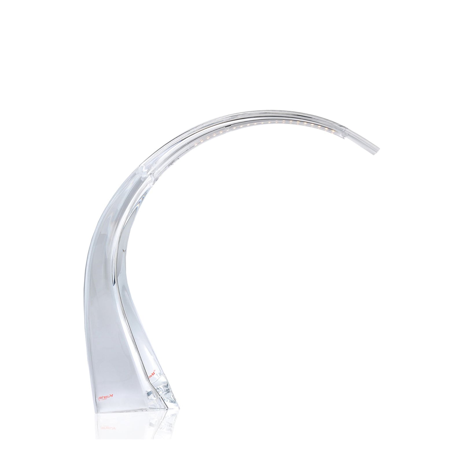 LED bordlampe Taj Mini transparent akryl sett ovenfra