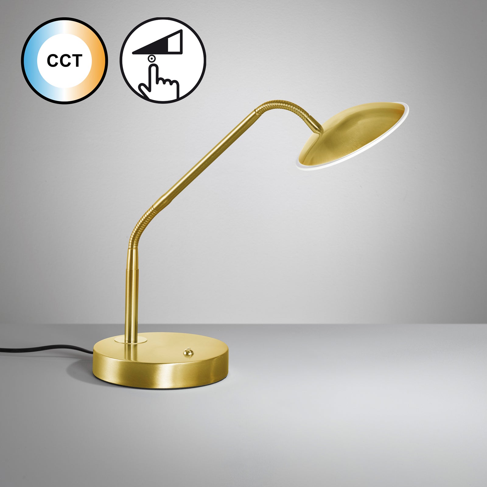LED bordlampe Tallri messing 60 cm CCT dimbar detalj