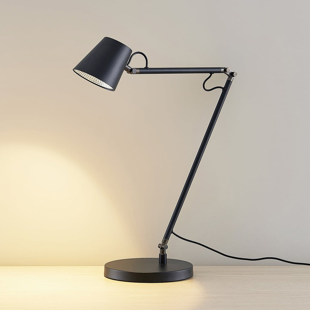 Detalj av LED bordlampe Tarris dimbar svart høyde 46 cm