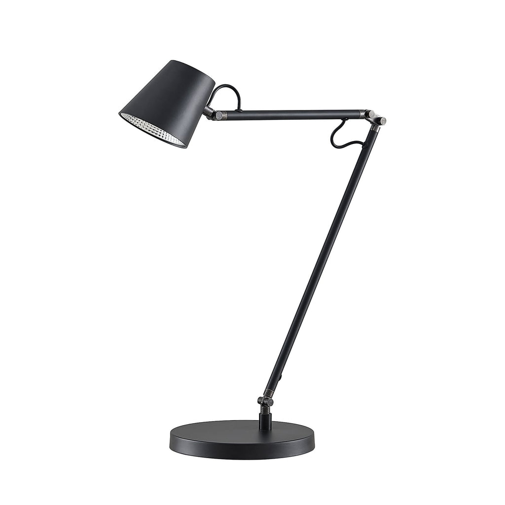 LED bordlampe Tarris dimbar svart høyde 46 cm med lys på