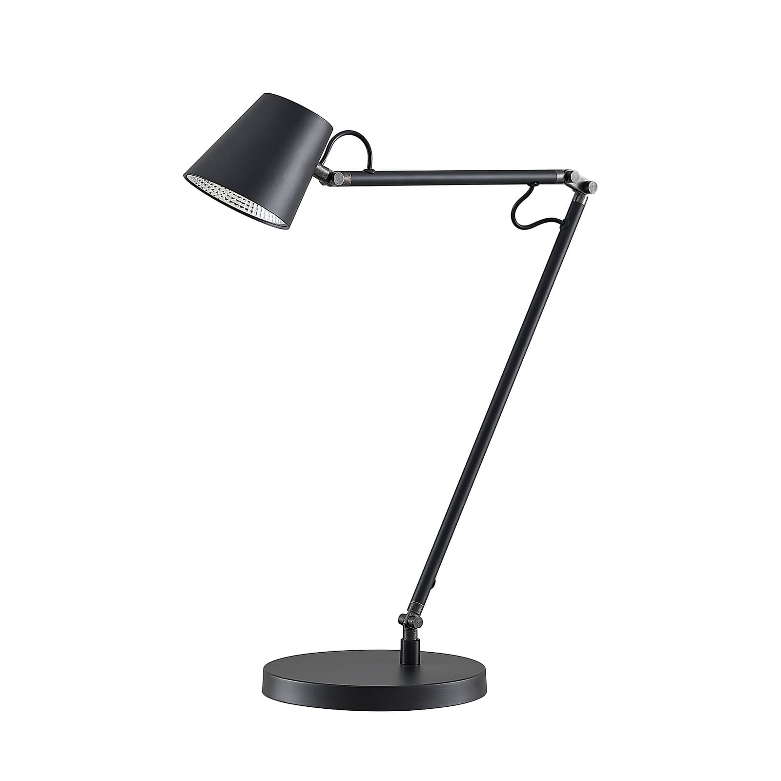 LED bordlampe Tarris dimbar svart høyde 46 cm med lys på