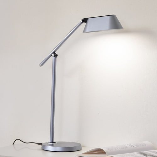 LED bordlampe Thies dimbar grå aluminium forfra