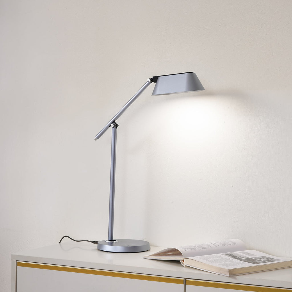 LED bordlampe Thies dimbar grå aluminium bakside