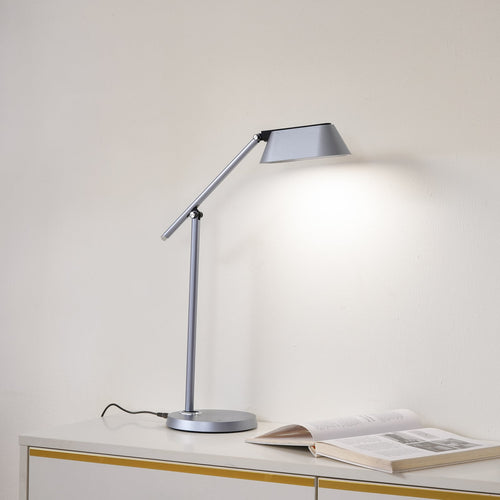 LED bordlampe Thies dimbar grå aluminium bakside