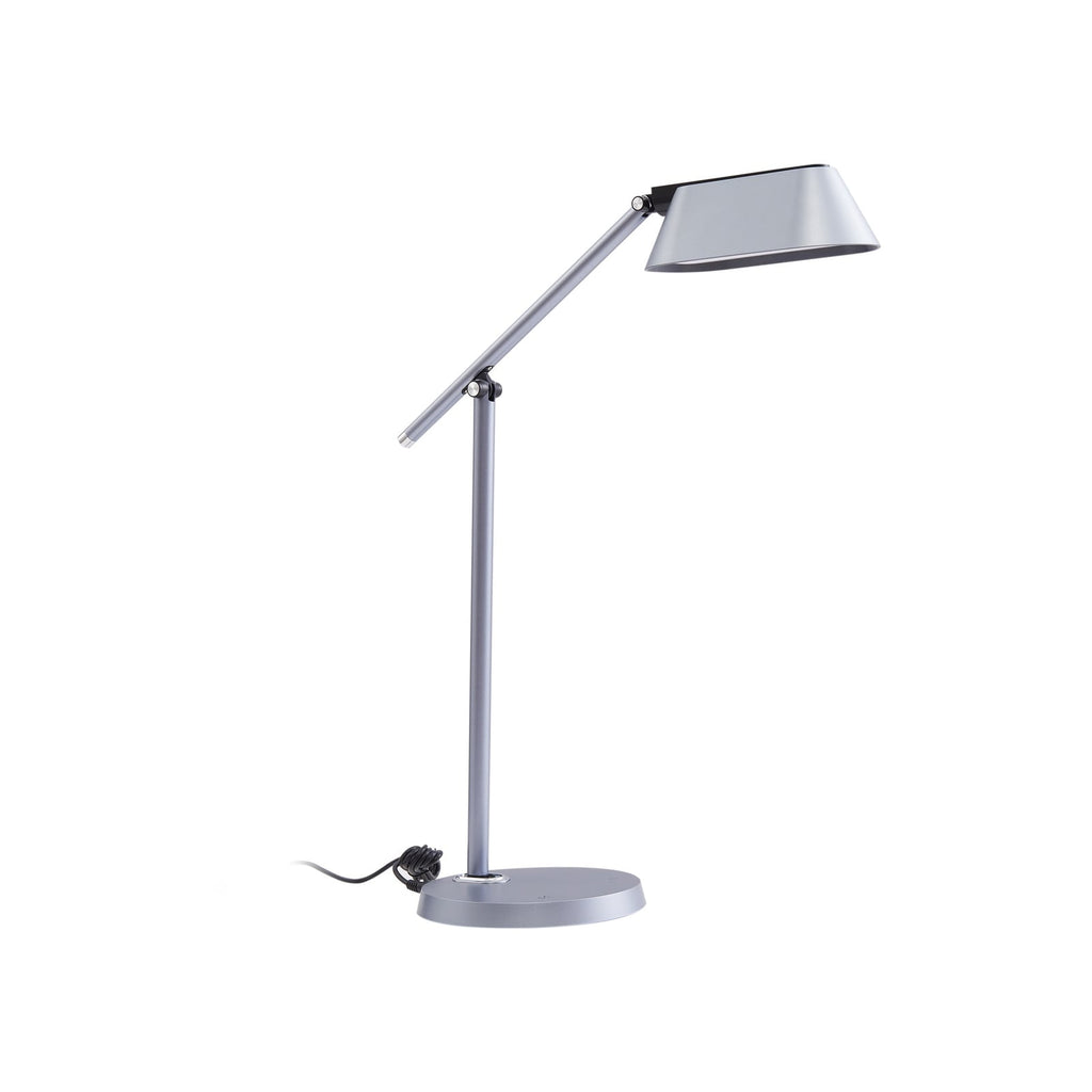 LED bordlampe Thies dimbar grå aluminium montert på bord