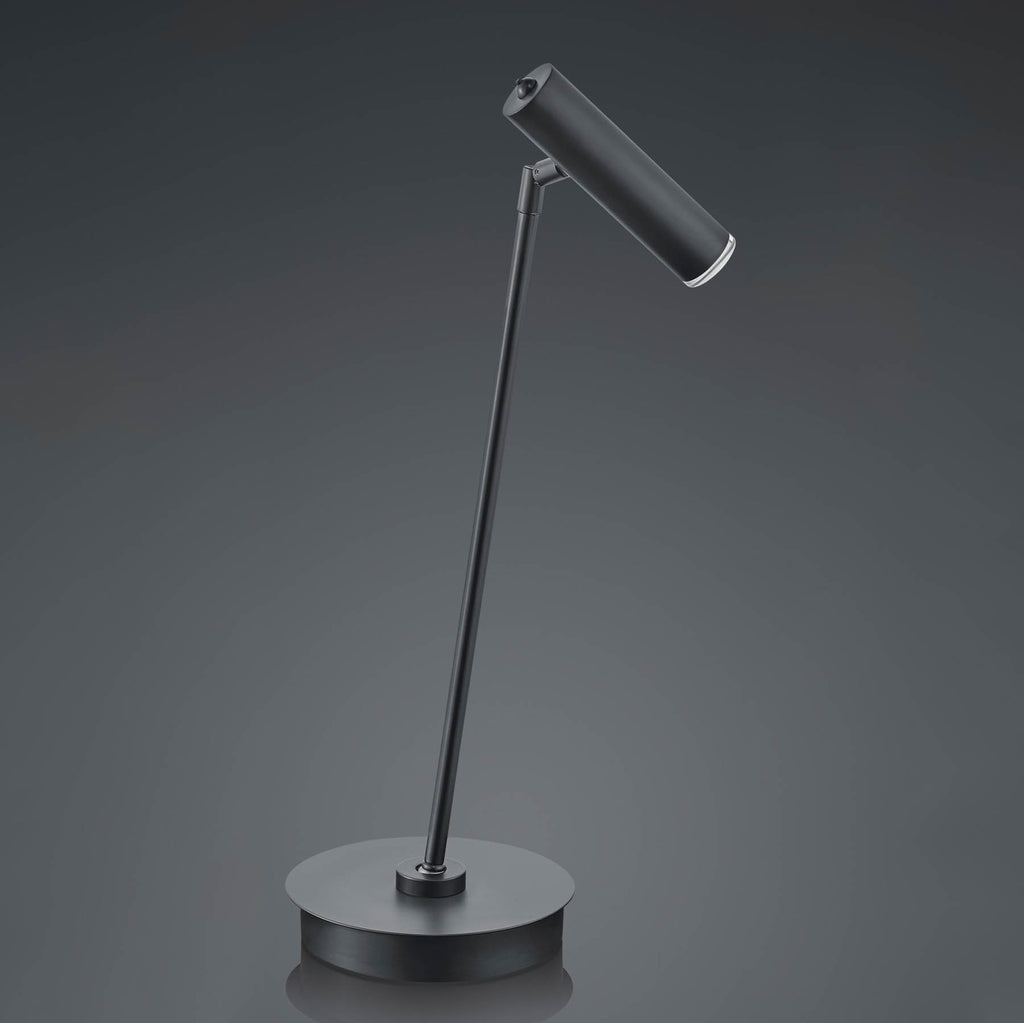 LED bordlampe Tom dimbar svart rustfritt stål forfra