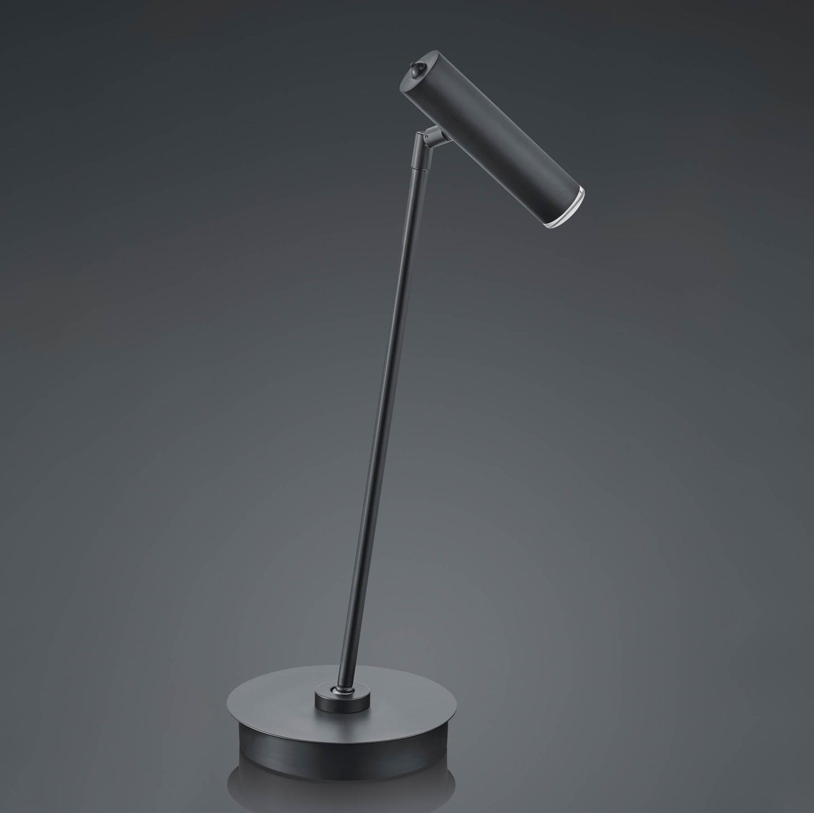 LED bordlampe Tom dimbar svart rustfritt stål forfra