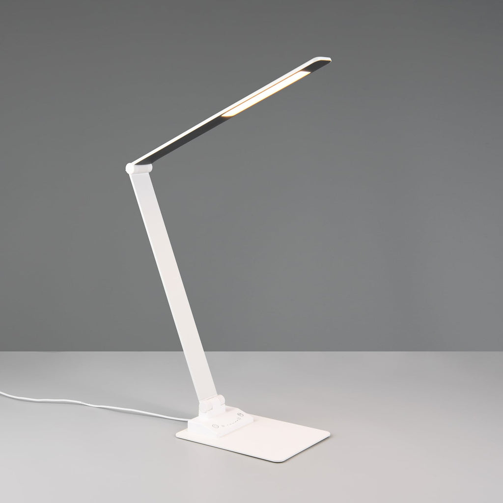 LED bordlampe Travis dimbar hvit CCT berøringsdimmer USB fra siden